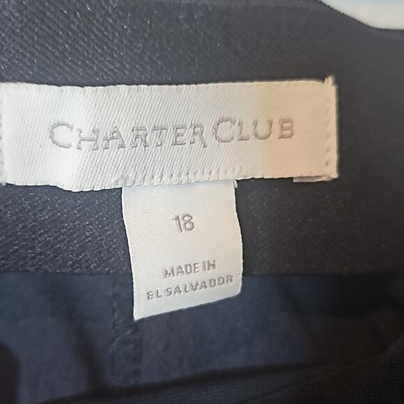 NWT Charter Club Navy Capri Pants Waist Smoothing Tummy Slimming - Picture 4 of 7